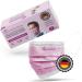 Charlemain 50x op masks made in Germany EN 14683 Type IIR medical mouth-nose protection BFE 99.9% 3-layer latex-free MNS one-way face masks-pink 50 pieces (1 Pack) pink