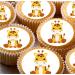 24 edible Giraffe childrens party decorations Iced/Icing Cupcake Topper Edible Fairy Cake Bun Toppers Round