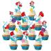 Party Supplies for Ariel Cupcake Toppers Girl Theme Birthday Brightness Supplies Favors 48 counts