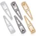 6 Pieces 4 Inch Rhinestone Snap Hair Clips Hair Barrettes Hairpins Crystal Metal Hair Clips for Women Girls Wedding Hair Accessories (Black Silver Gold)