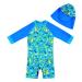 upandfast Baby Boys/Girls Zipper Swimwear with Snap Bottom UPF 50+ Sun Protection Toddler One Piece Swimsuit Blue Dinosaur 3-6 Months