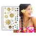 Terra Tattoos Tropical Hawaiian Metallic Temporary Tattoos - 75 Gold Silver Designs with Turtles, Dolphins, Stars, Sun, Moon, and more! - Buy Online on SooperMarket.com