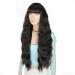 YEESHEDO Long Black Wigs with Fringe - Natural Looking 28 Inches Curly Wavy Synthetic Hair for Women - Ideal for Daily Wear and Halloween Cosplay - Buy Online on SooperMarket.com