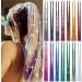 Huiguli 14 Colors 4200 Strands Hair Tinsel 35.5 Inches Hair Glitter Strands Shiny Colorful Straight Hair Extensions for Women Girls Party Cosplay Rainbow Hair Tinsel Kit (No Tools) 14 Colours - Buy Online on SooperMarket.com