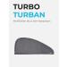 Sowel Hair Turban - 100% Organic Cotton Turban Towel with Button for Men & Women | Grey/Navy - Buy Online on SooperMarket.com