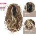 REECHO 10 Inch Ash Brown Ponytail Extension | Short Curly Synthetic Hairpiece with Platium Highlights - Buy Online on SooperMarket.com