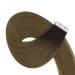Youngsee Real Hair Tape Extensions - 60cm Darker Brown Ombre - 5pcs Virgin Skin Weft - #R3/8 - Buy Online on SooperMarket.com