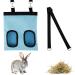 Rabbit Hay Feeder Bag Guinea Pig Hay Feeder Storage Racks 600d Oxford Cloth Fabric Hanging Feeding Hay for Hamsters Bunny Small Animals (Blue)