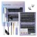 DIY Lash Extension Kit Natural Eyelash Extension Kit Wispy Lash Clusters Kit Waterproof Single Lashes Extension Kit Natural Look Eyelash Cluster Lash Kit D Curl 8-16MM at Home 50D (Natural) DIY-50D