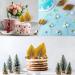 8 Pcs Gold Cake Topper Decorations Gold Palm Leaf Cake Toppers With Gold Cake Insert Decoration cake decorations for Birthday Party WeddingValentine's Day Baby Shower Diy - Buy Online on SooperMarket.com