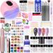 DouborQ Acrylic Nail Kit with Electric Nail Drill Nail Lamp U V Nail Dryer Light Manicure Pen False Nail Tips Starter Set Acrylic Nail Art Supplies for Beginner with Everything (MT20-12)