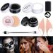 BOBISUKA Halloween Makeup Kit Black White Face Body Paint + Scar Wax + Fake Blood + Elf Ears + Vampire Teeth - Cosplay Face Paint Set - Buy Online on SooperMarket.com