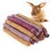 Fantesi 18 pieces Timothy hay sticks rabbits toy toy play stuff for rabbits guinea pigs hamsters chinchilla bunny treats 3 flavors