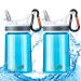 Kids Water Bottle 2 Pack with Straw for School Kids Boys Girls 12OZ Children Toddler Water Bottle Small with clip Tritan BPA Free for Backpack Outdoor Sports Travel Portable and Leakproof Blue 2pcs