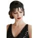 BABEYOND 1920s Flapper Headpiece Headband Great Gatsby Chain Headband for Women (Black)