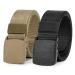 WERFORU Nylon Belt for Men Military Tactical Belt Canvas Outdoor Web Belt with Plastic Buckle Suit for Pant Size Below 45Inch A-black+khaki