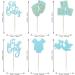 24 Pack Baby Boys Cupcake Toppers It's a Boy Cupcake Toppers Glitter Pacifier Onesie Jumpsuit Bow Gender Reveal Cupcake Picks Welcome Baby Shower Cake Decorations for Baby Boy Birthday Theme Party baby boy Blue 2 - Buy Online on SooperMarket.com