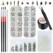 Artdone nail art Rhinestones 5000pcs+2000pcs+1728pcs+120pcs Multi Shapes Glass Crystal AB Rhinestones for nail gems with tools and nail rhinestone glue nail decoration and accessories kit.