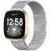 ZWGKKYGYH Compatible with Fitbit Versa 3 Sense Bands for Women Men and Sense 2 Versa 4 Bands, Stainless Steel Metal Mesh Band Breathable Replacement Accessories Strap with Magnet Lock, Small Silver Silver S: 5.5" - 7.5"