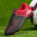 LEOCI Soccer Shoes for Kids - Firm Ground Football Boots for Boys & Girls | Size 32 EU | Black & Red - Buy Online on SooperMarket.com