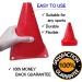 WOWGEEK 7 Inch Plastic Training Traffic Cones - Set of 10 Red Safety Cones for Soccer, Football, and Sport Training - Buy Online on SooperMarket.com