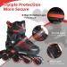 Illuminating Adjustable Inline Skates for Kids & Adults | All-Wheel Glow Roller Skates - Red - Buy Online on SooperMarket.com