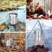 Lixada 750ml Stainless Steel Camping Cup Pot with Foldable Handles and Lid - Ideal for Outdoor Camping, Hiking, and Backpacking - Buy Online on SooperMarket.com