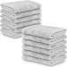 Adobella 12-Pack Luxury 100% Cotton Washcloths - Super Soft & Absorbent Baby & Body Wash Towels - Quick Drying 13x13 inches - Small Face Towel for Bathroom - White - Buy Online on SooperMarket.com