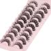 Yawamica D Curly Strip Lashes - 10 Pairs Russian Volume Mixed Natural Wispy Mink False Eyelashes - Buy Online on SooperMarket.com