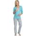 Be Mammy Nursing Pyjama Set - S Turquoise-2 | Comfortable Maternity Sleepwear - Buy Online on SooperMarket.com