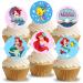 24 x Pre-Cut The Little Mermaid 1 Edible Stand up Wafer/Rice Paper Cupcake Cake Dessert Toppers Birthday Children's Party Ariel Decorations (The Little Mermaid 1)