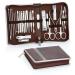 Coolzon manicure set 26-part professional nail clip set stainless steel nail set Tools for manicure and pedicure nail shaping cleaning advanced zip pocket design brown