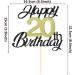 Sumerk 20 Cake Attachments - Gold & Black Decorations for 20th Birthday Party | 1 Pack Cake Topper Accessories - Buy Online on SooperMarket.com