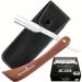 Sword crown razor wooden handle + 100 half derby change blades + transport bag |Razor set men for beginners & advanced derby extra