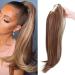 55 cm claw on ponytail extensions curly clip in ponytail wavy curly synthetic hair extension hair extension braid hair part ponytail for women light brown & ashblond