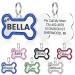 Dog brand with engraving - Yhananti personalized pendant for small to medium -sized dogs in glitter bones - stainless steel dog brand personalized with name telephone number and address (blue large) L blue
