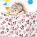 Pedgot Fluffy Dog Blankets with Paw Print - Set of 4 | Soft & Warm Pet Throw Blankets for Small Dogs & Cats | Brown/White/Pink | 24 x 16 & 30 x 20 Inches - Buy Online on SooperMarket.com