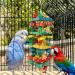 Large Parrot Toy for Climbing, Chewing & Preening - Multicolored Wooden Block Toy | MQUPIN M-22inch - Buy Online on SooperMarket.com