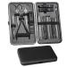 Manicure Set Men 18-Piece Nail Care Set Pedicure Care Set Nail Clippers Set Stainless Steel Nail Set Portable for Travel (Black)