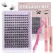 Cluster Eyelash Extensions Kit 168 Pcs 9-16mm Mixed Wide-stem Cluster Lash DIY Lashes Extension Kit with Lash Bond & Seal and Applicator Individual Lashes Kit at Home (Mix 9-16mm 168P W-7 Kit) 1 count (Pack of 1) 9-16mm Mix 168P W-7 Kit