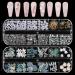 Rhinestones for Nails Nail Glitter Sequins Nail Decals with Crystals Nail Gems Diamonds for Nail Art Including Wax Pencil for Rhinestones And Rhinestone Picker
