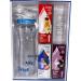 22 oz Plastic Water Bottle Starter Kit with Comfort Grip Lid & 3 Flavor Cartridges (Fruit Punch Mixed Berry Black Cherry) (Blue & Clear) - Buy Online on SooperMarket.com