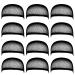 Blisstime Pack of 12 Wig Cap Open End Mesh Net Liner Weaving Cap (black)