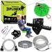 98 Feet Zip Line Kit for Kids and Adult Up to 330 lb with Zipline Spring Brake and Safety Harness, Zip line Trolley with Handle and Thickened Seat,for Backyard Playground Entertainment Green