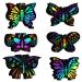Lusofie 24 Pieces Butterfly Scratch Cards Scratch Crafts Art Card Rainbow Spring Scratch Card Butterfly Party Favors for DIY Crafts Home Decoration Art Project Games, 6 Styles