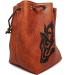 Brown Leather Lite Large Dice Bag with Wolf Design - Holds 400 16mm Polyhedral Dice - Stands Up, Faux Leather Exterior, Lined Interior - Buy Online on SooperMarket.com