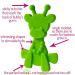 Little Bambam Giraffe Teether Toy by Bambeado - Natural Teething Comfort for Baby and Infant - Lime - Buy Online on SooperMarket.com