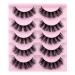Wiwoseo Natural Mink False Eyelashes - 5 Pairs Fluffy Wispy 16MM Faux Mink Lashes - Buy Online on SooperMarket.com