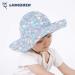 LANGZHEN Beach Sun Protection Hat for Baby Girls | Adjustable Toddler Kids Hat with Chin Strap | Wide Brim Summer Play Hat | Multi-Colored Roses | 1-2 Years - Buy Online on SooperMarket.com