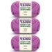 3x50g Purple Yarn for Crocheting and Knitting 3x61m (66yds) Cotton Yarn for Beginners with Easy-to-See Stitches Worsted-Weight Medium 4 Cotton-Nylon Blend Yarn for Beginners Crochet Kit Making Lavender Bliss 3 PACK